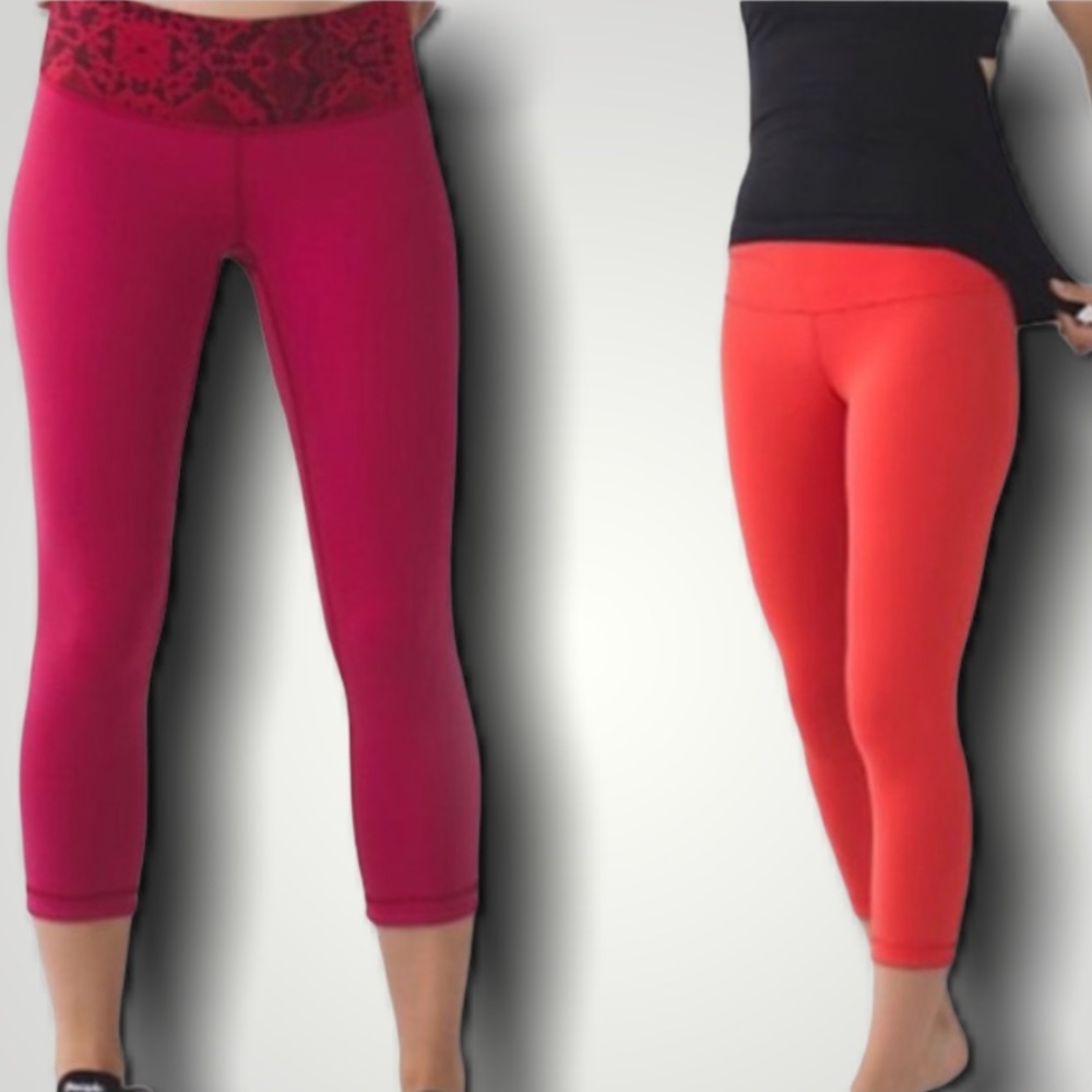 Lululemon Athletica Red and Orange Leggings